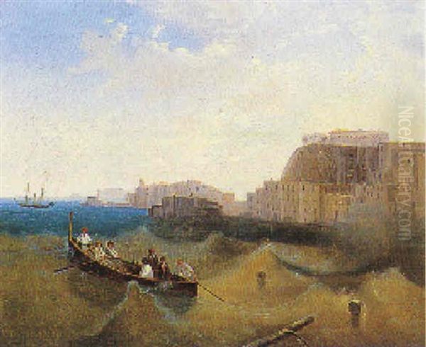 Mareggiata A Napoli Oil Painting by Salvatore Fergola