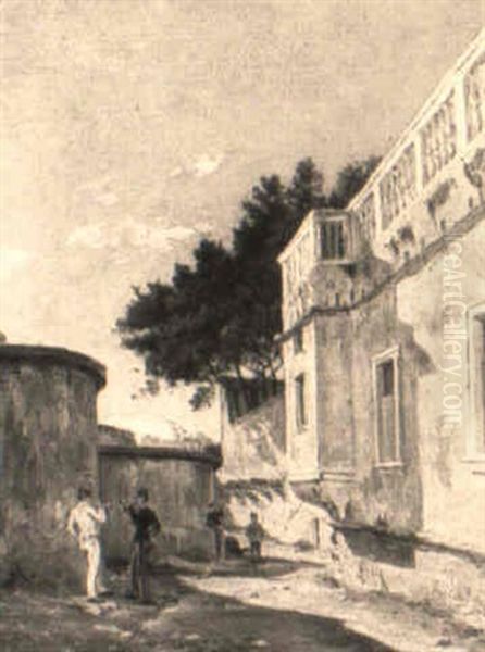 Napoli, Fortino Vigliena Oil Painting by Salvatore Fergola