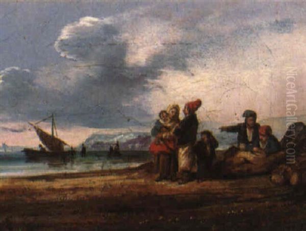 Figure Sulla Spiaggia Oil Painting by Salvatore Fergola