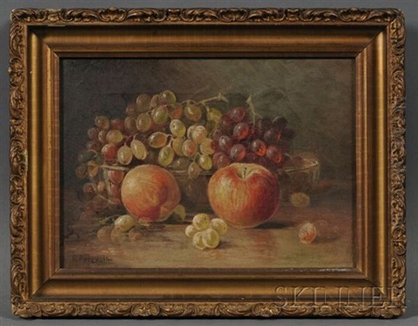 Still Life With Basket Of Strawberries (+ Still Life With Fruit; 2 Works) Oil Painting by Elizabeth Ferguson