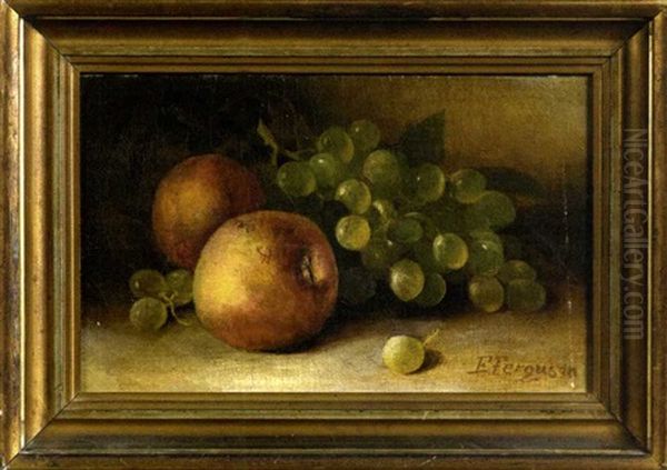 Still Life With Peaches And Grapes Oil Painting by Elizabeth Ferguson