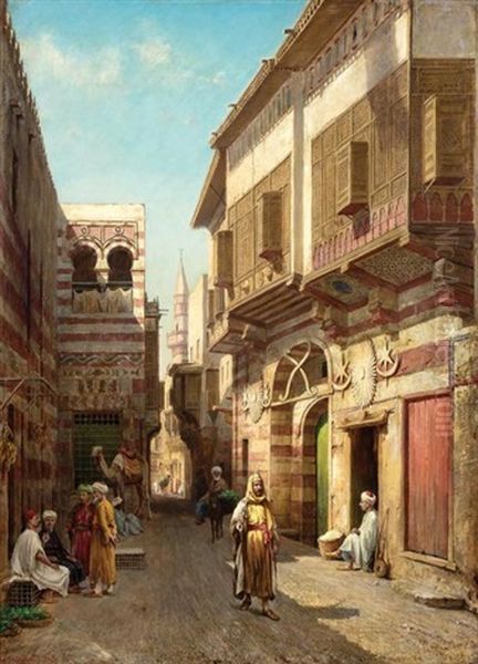 Street Of Seideh Zeyneb, Cairo Oil Painting by Henry Ferguson