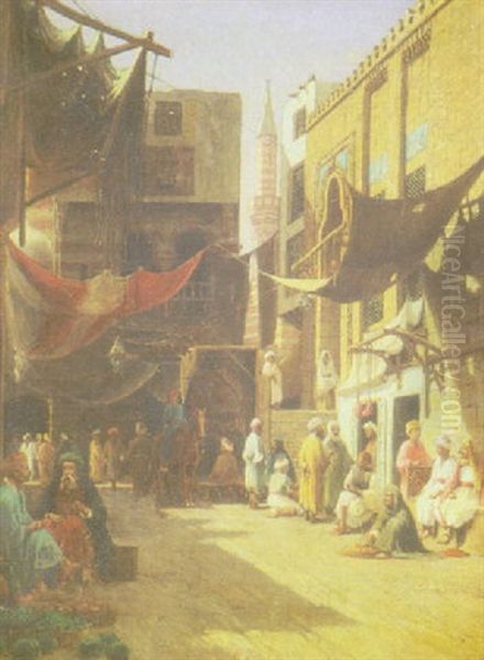 Market Scene, Cairo Oil Painting by Henry A. Ferguson