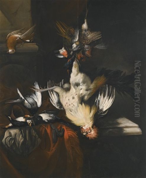 Still-life Of Dead Game And Songbirds Oil Painting by William Gowe Ferguson