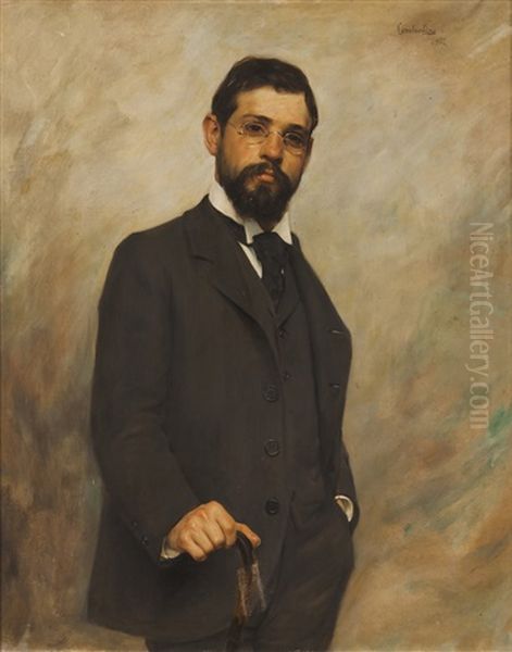 Portrait Of The Painter Espo, So. Oliveira Oil Painting by Constantino Fernandes