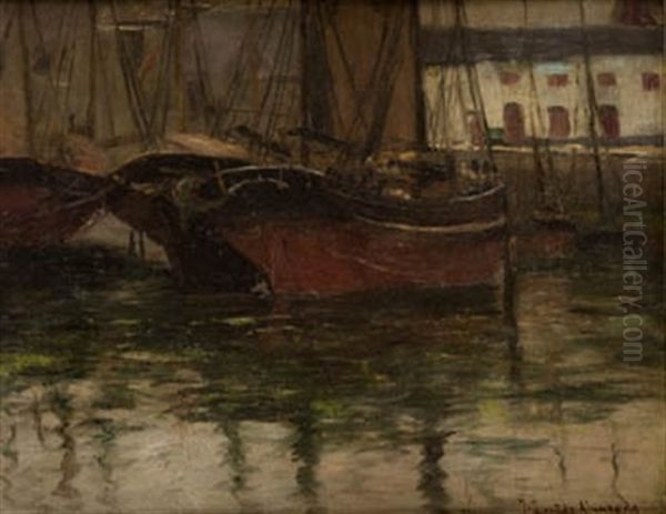 Barcas Oil Painting by Jose Fernandez Alvarado