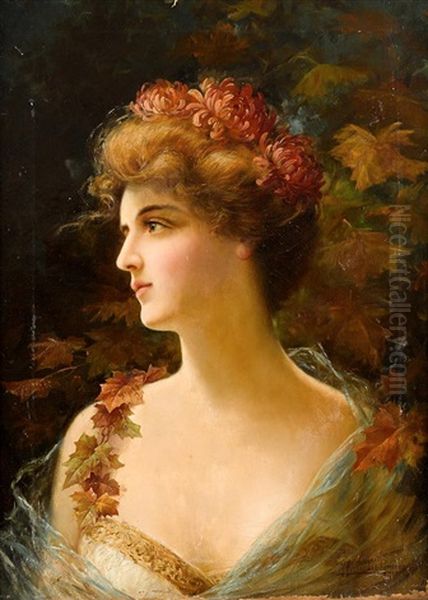 Spanish Beauty Oil Painting by Federico Fernandez Y Gimenez