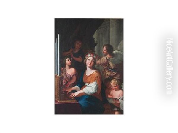 Santa Cecilia Oil Painting by Francesco Fernandi