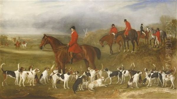 Huntsmen With Hounds Oil Painting by John Ferneley Jr.