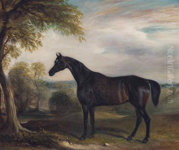 Horse In A Landscape Oil Painting by John Ferneley Jr.