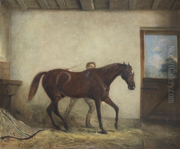 Pickle And A Groom In A Stable Oil Painting by John Ferneley Jr.