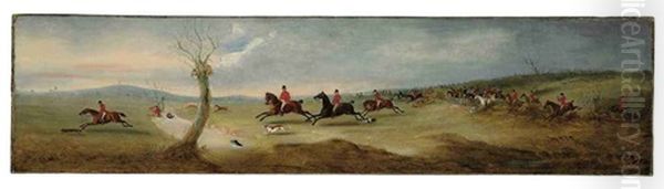 The Quorn Hunt Scurry Near Billesdon Coplow Oil Painting by John Ferneley Jr.