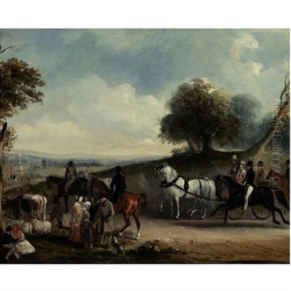 Going To Market In Melton Mowbray Oil Painting by John Ferneley Jr.