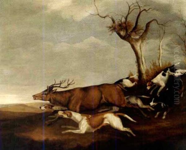 The Stag Hunt Oil Painting by John Ferneley Jr.