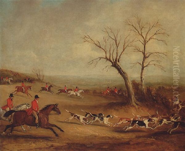 Captain White Hunting With The Quorn, Near Brooksby Hall Oil Painting by John Ferneley Jr.