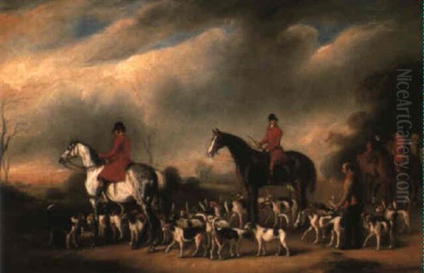 A Meet Of The York And Ainsty With George Lloyd And W. Naylor, Huntsman Oil Painting by John Ferneley Jr.