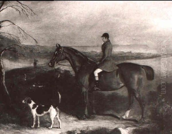 A Huntsman On A Chestnut Hunter With Hounds Oil Painting by John Ferneley Jr.