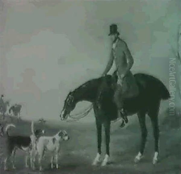 A Gentleman Out Hunting With His Hounds Oil Painting by John Ferneley Jr.