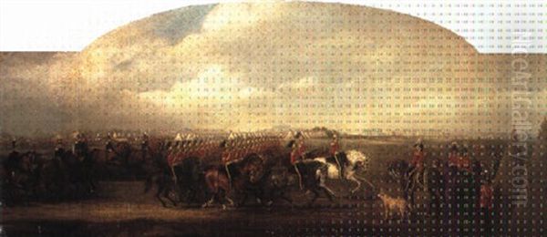 The Duke Of Wellington Reviewing The Dragoon Guards by John Ferneley Jr.