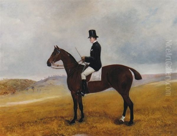 Gentleman On Horseback Oil Painting by Claude Lorraine Ferneley