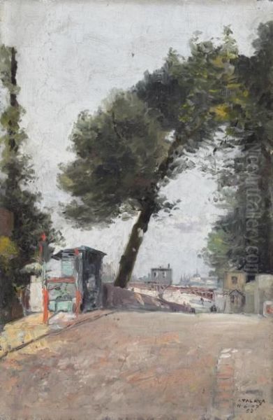 Quai De Paris Oil Painting by Enrique Atalaya Gonzalez