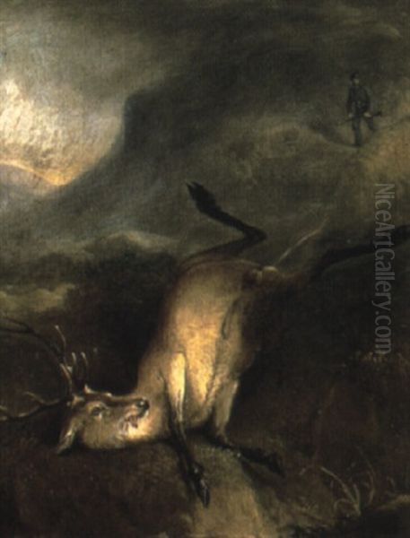 The Death Of A Stag Oil Painting by Claude Lorraine Ferneley