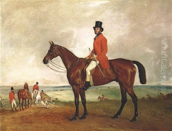 Sir Francis Grant On Grindal, At Six Hills, Melton Mowbray Oil Painting by John E. Ferneley