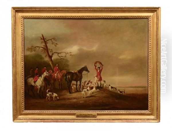 The Quorn Hounds With Sir Harry Goodrich And George Mountford Oil Painting by John E. Ferneley