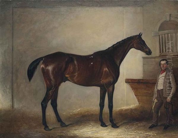 Zohrab, With Groom Tom Sly Oil Painting by John E. Ferneley