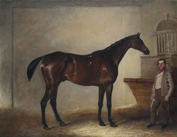 Zohrab, With Groom Tom Sly Oil Painting by John E. Ferneley