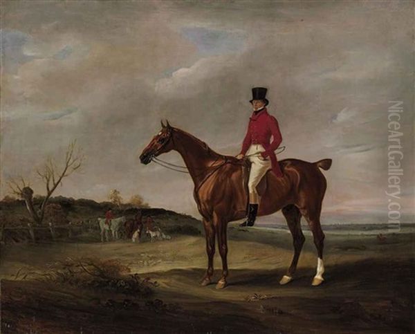 Colonel Standen On His Chestnut Hunter With The Quorn Huntsmen And Hounds At A Covert Oil Painting by John E. Ferneley