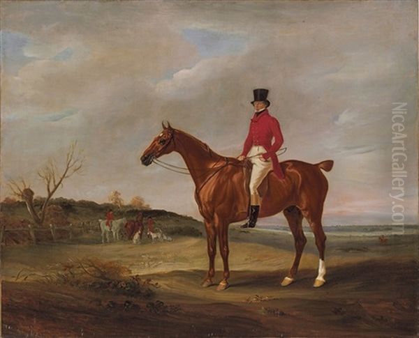 Colonel Standen On His Chestnut Hunter With The Quorn Huntsmen And Hounds At A Covert Oil Painting by John E. Ferneley