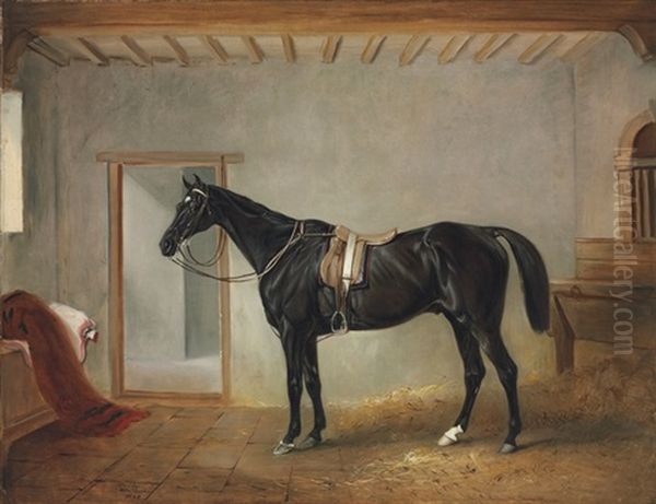 Soldier Boy In A Stable Oil Painting by John E. Ferneley