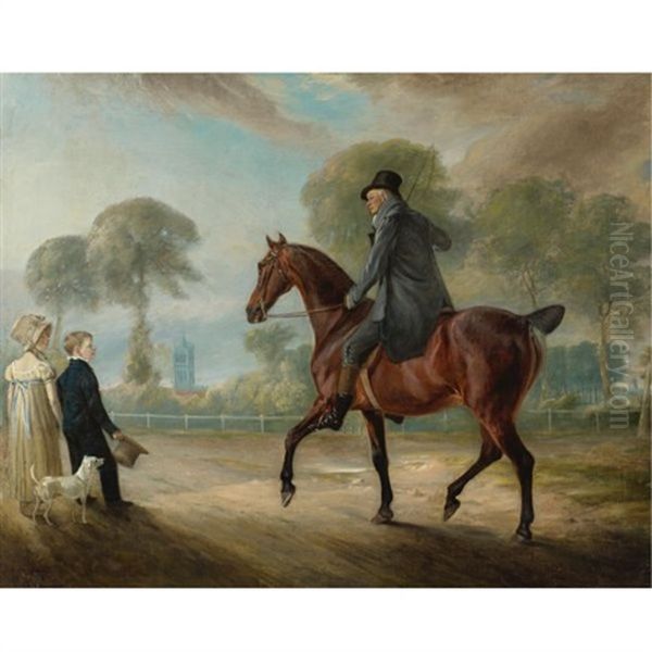 The Reverend Dr. Ford On His Chestnut Hunter Oil Painting by John E. Ferneley