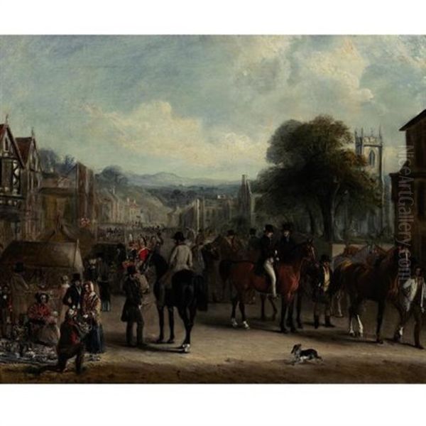 Melton Mowbray Market Oil Painting by John E. Ferneley