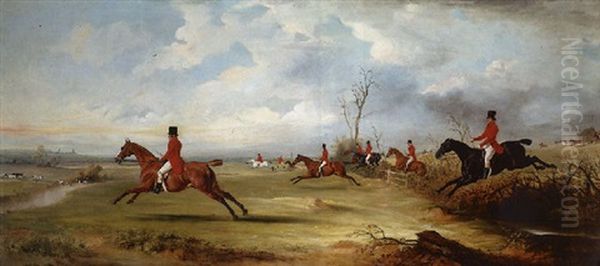 Squire Wormald With A Hunt In Full Cry Oil Painting by John E. Ferneley