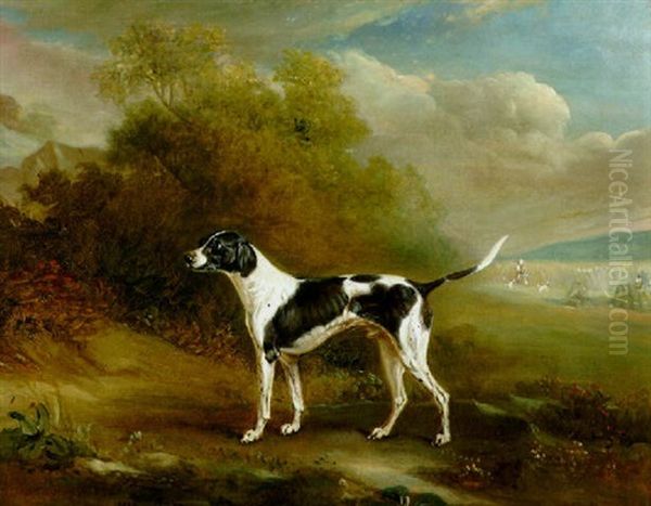 A Pointer In A Landscape Oil Painting by John E. Ferneley