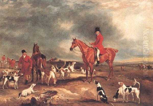 Ralph John Lambton And His Huntsman And Hounds Oil Painting by John E. Ferneley