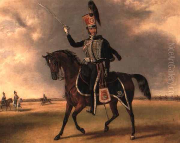 Lieutenant Colonel Lord Girantham Of The Yorkshire Hessians Oil Painting by John E. Ferneley