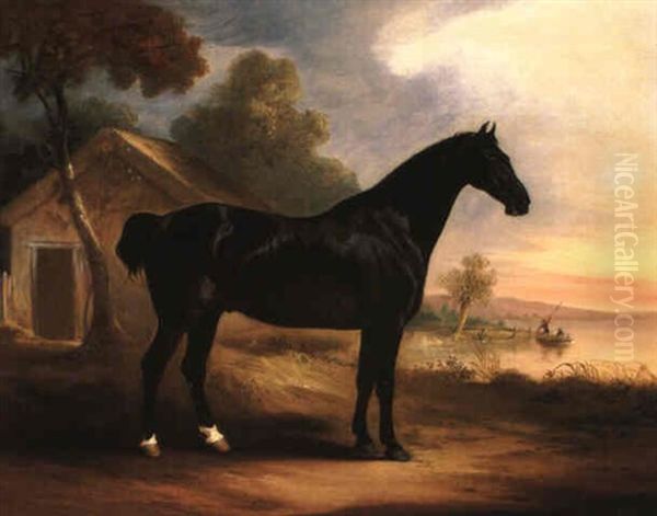 Mr. Fowler's Favorite Hunter Oil Painting by John E. Ferneley