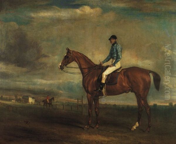 Lord Elcho's Bay Racehorse, Philip, With Jockey Up Oil Painting by John E. Ferneley