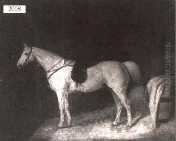 Horse In A Stable Oil Painting by John E. Ferneley