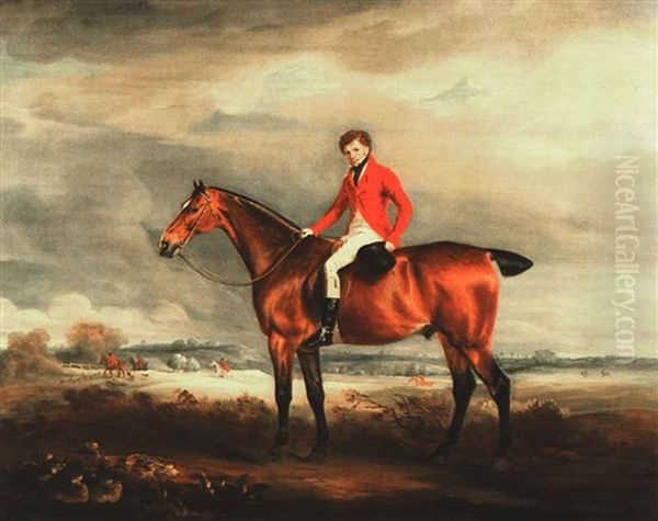 Honourable Richard Curzon, On A Bay Hunter, Hunting In      Leicester Oil Painting by John E. Ferneley