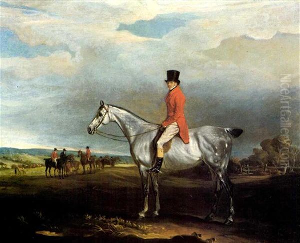 Mr. J. Mills On His Hunter Oil Painting by John E. Ferneley