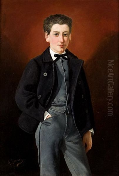 Retrato De Joven Oil Painting by Manuel Ferran