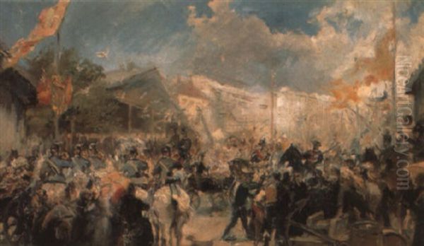 Pabellon De Espana En La Exposicion Universal De Paris De 1878 Oil Painting by Alejandro Ferrant Fischermans