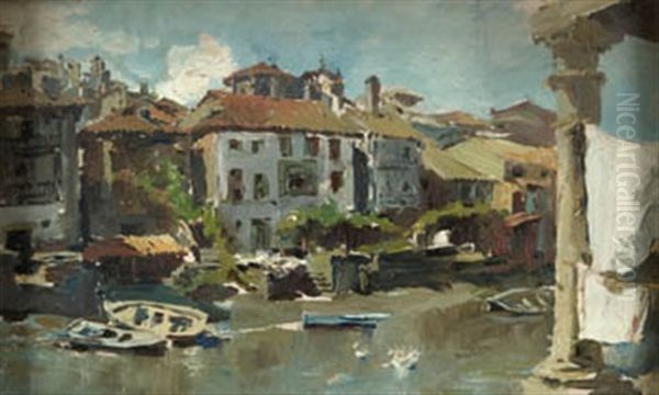 Ensenada (galicia) Oil Painting by Alejandro Ferrant Y Fischermans