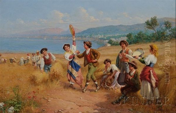 Merry Dance At The Harvest Oil Painting by Carlo Ferranti