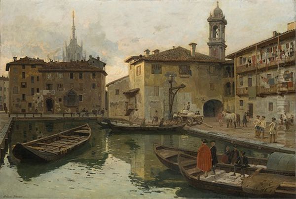 Il Laghetto Dell'ospedale Oil Painting by Arturo Ferrari