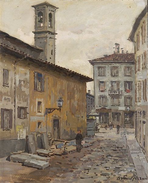 Scorcio Cittadino Oil Painting by Arturo Ferrari